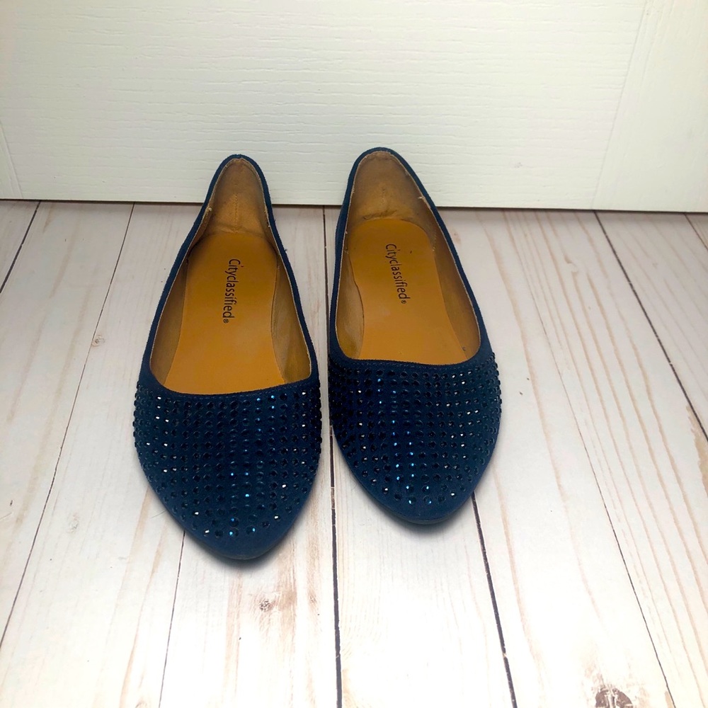 Navy suede flats size 6
